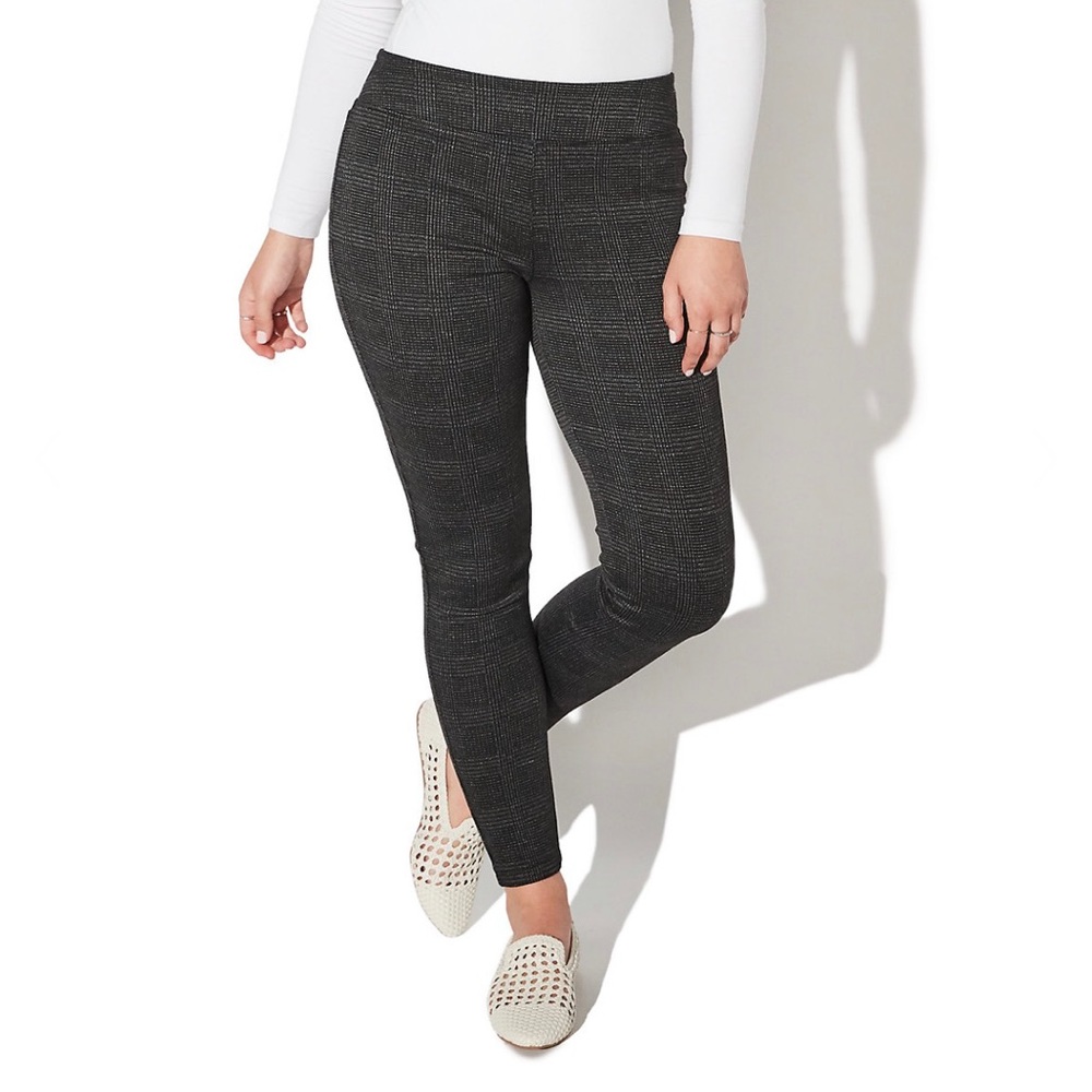 Juniors' Vylette Plaid Ponte Leggings